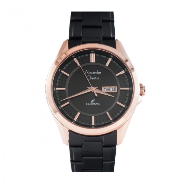 Alexandre Christie AC 8675 Rosegold Black Man MEBBRBA